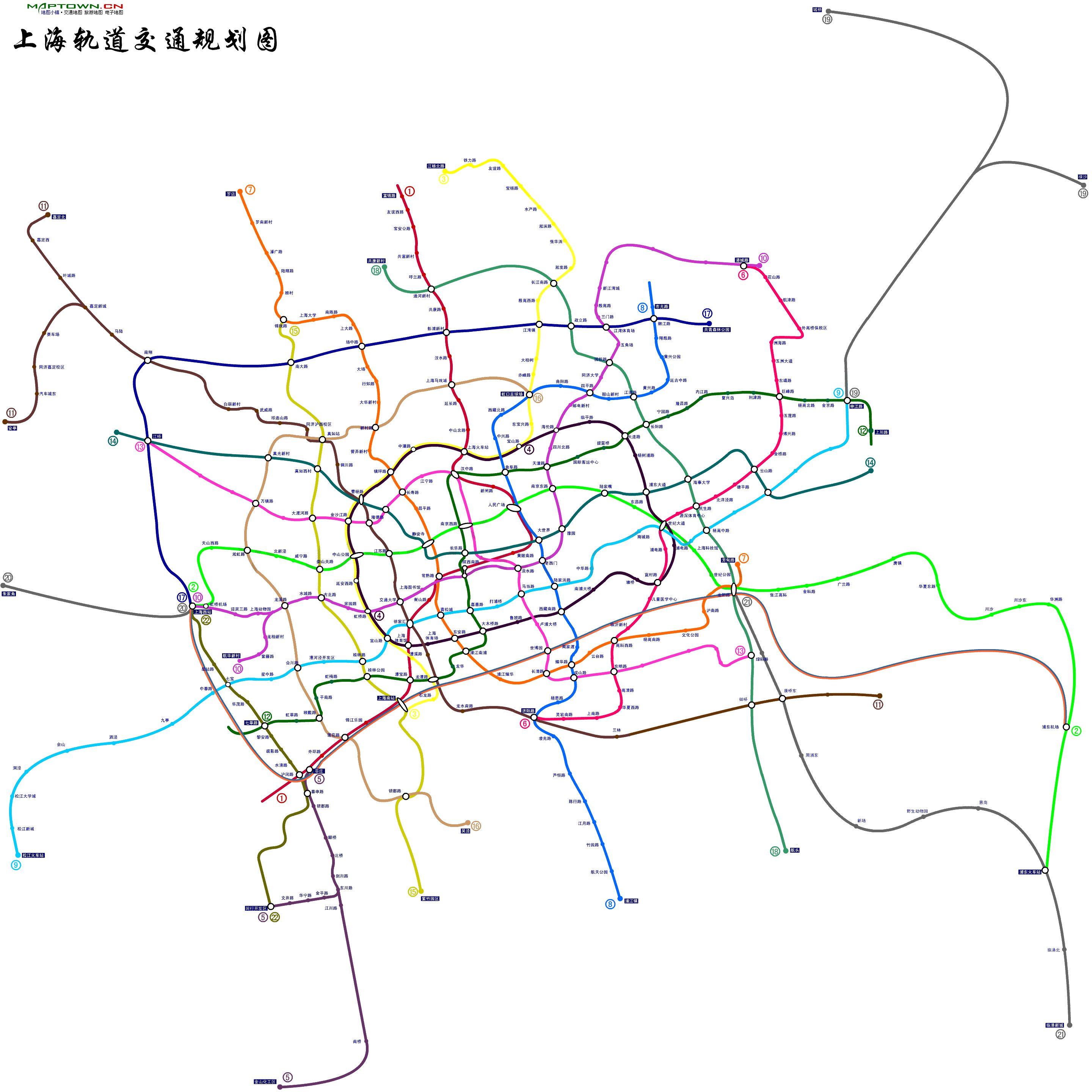 上海轨道交通规划图 1-22 号